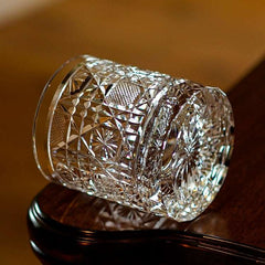 ClayWhispers Handcrafted Octagonal Chrysanthemum Whisky Glass With Wooden Box