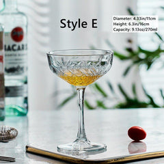 Patterned Martini Cocktail Glasses