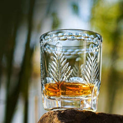 ClayWhispers Handcrafted Avaire Plum Artistry Whisky Glass With Wooden Box