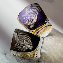 Edo Kiriko Handcrafted Kuro Tora Whisky Glass