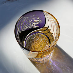Edo Kiriko Handcrafted Murasaki Tora Whisky Glass