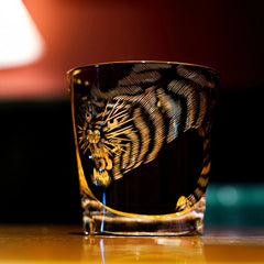 Edo Kiriko Handcrafted Kuro Tora Whisky Glass