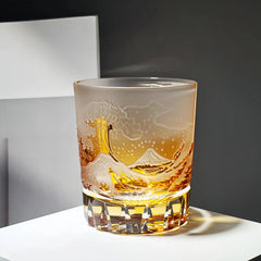 Edo Kiriko Handcrafted Fuji Wave Whisky Glass Collection