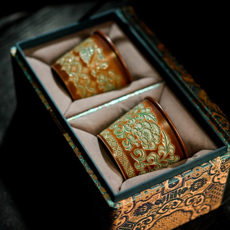 Handmade Tang Dynasty Baoxiang Floral Coffee Cup Set – Ceramic Gift Set