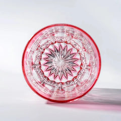 Edo Kiriko Handmade Lead-Free Rose Starburst Crystal Whiskey Glass-320ML