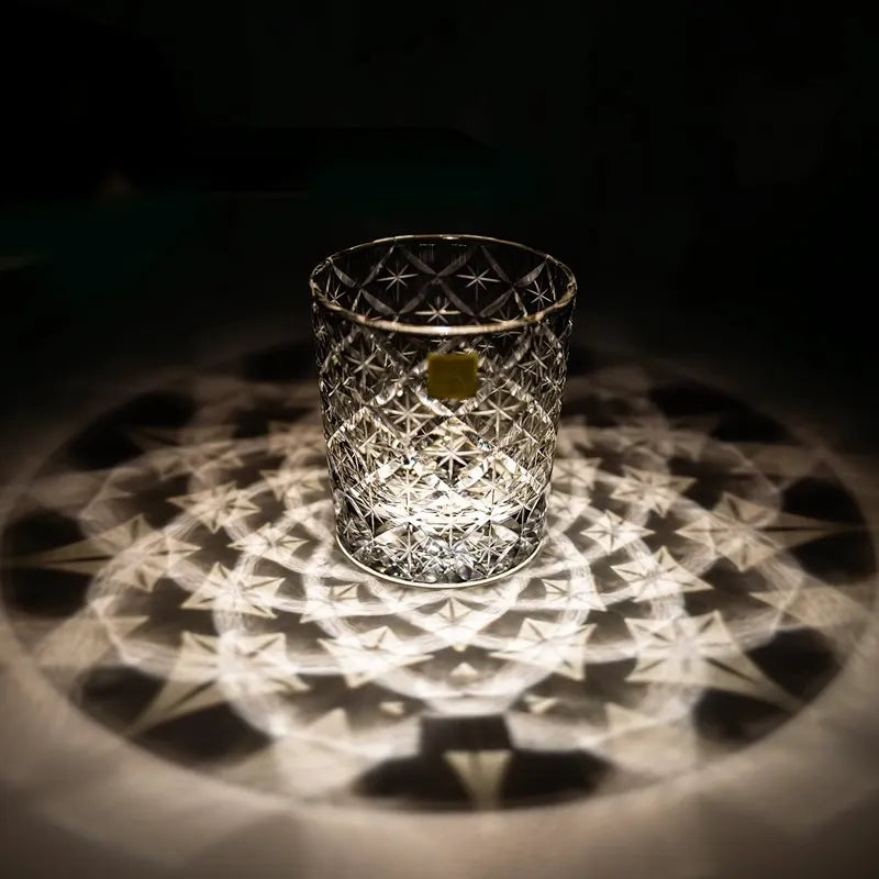 Edo Kiriko Handcrafted Lead-Free Starlight Crystal Whiskey Glass-300ML