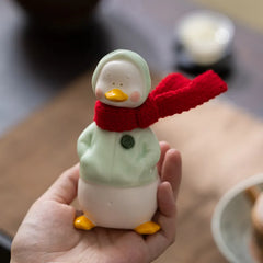 Celadon Duck Figurine – Handmade Ceramic Home Decor 🎁 Gift Box Edition