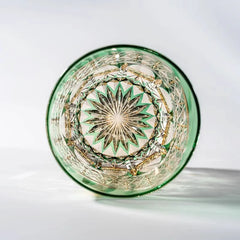 Edo Kiriko Handcrafted Emerald Pattern Lead-Free Crystal Whiskey Glass-320ML