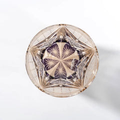 Edo Kiriko Handmade Lead-Free Amethyst Dawn Crystal Whiskey Glass-320