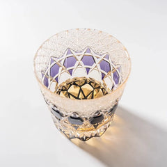 Edo Kiriko Handcrafted Lead-Free Fluorite Crystal Whiskey Glass-320ML