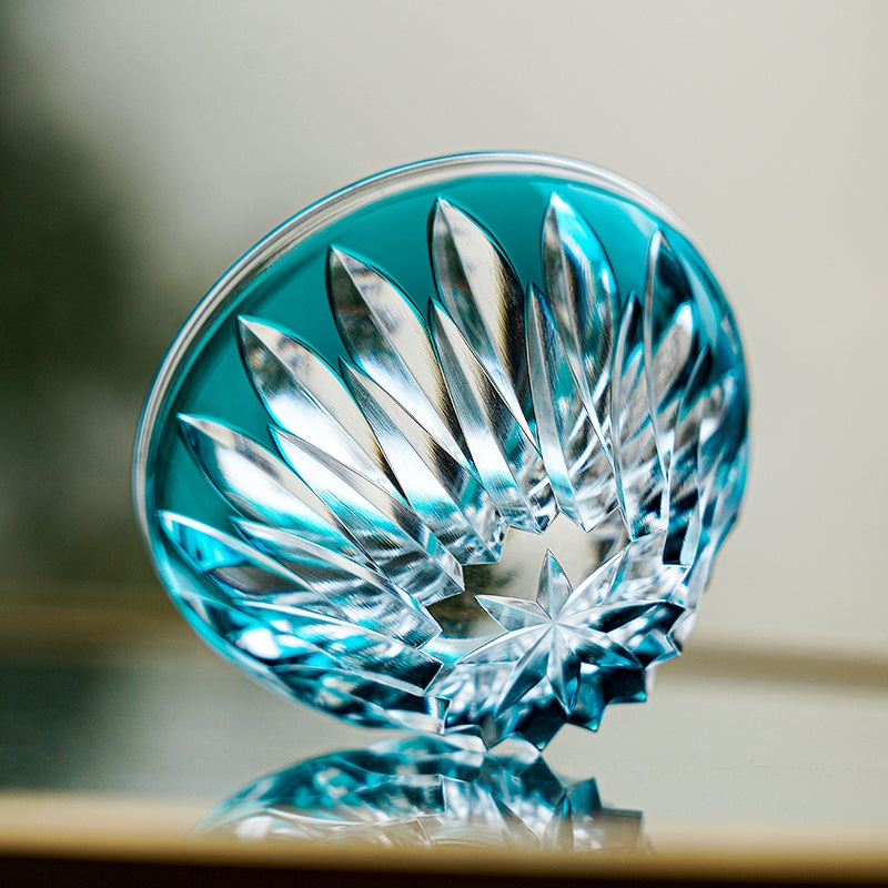 Edo Kiriko Handcrafted Lotus Glass