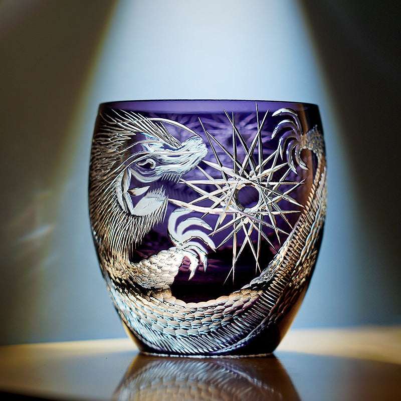 ClayWhispers Handcrafted Majestic Dragon Whisky Glass With Wooden Box