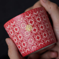 "Yijin" Handcrafted Underglaze Carved Floral Mug with Handle – 220ml