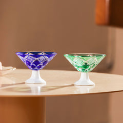 Edo Kiriko Handcrafted Kohaku Sake Glass Collection