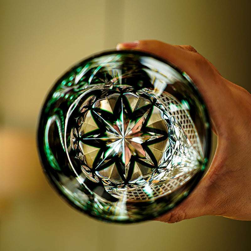 Claywhispers Handcrafted Green Serpent Whisky Glass With Wooden Box