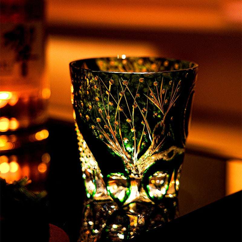 Claywhispers Handcrafted Green Serpent Whisky Glass With Wooden Box