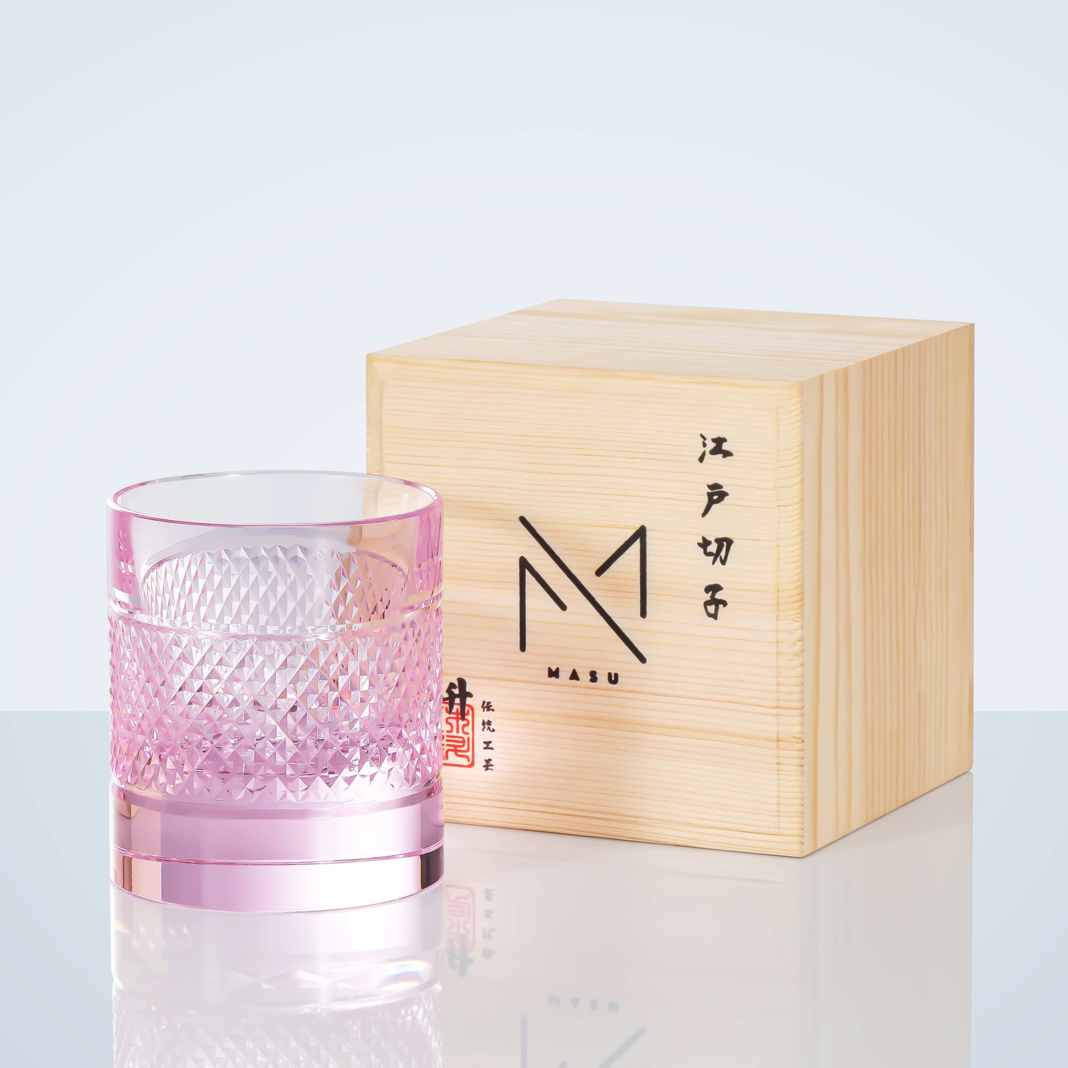 ClayWhispers Diamond Multi-Color Whisky Glasses With Wooden Box