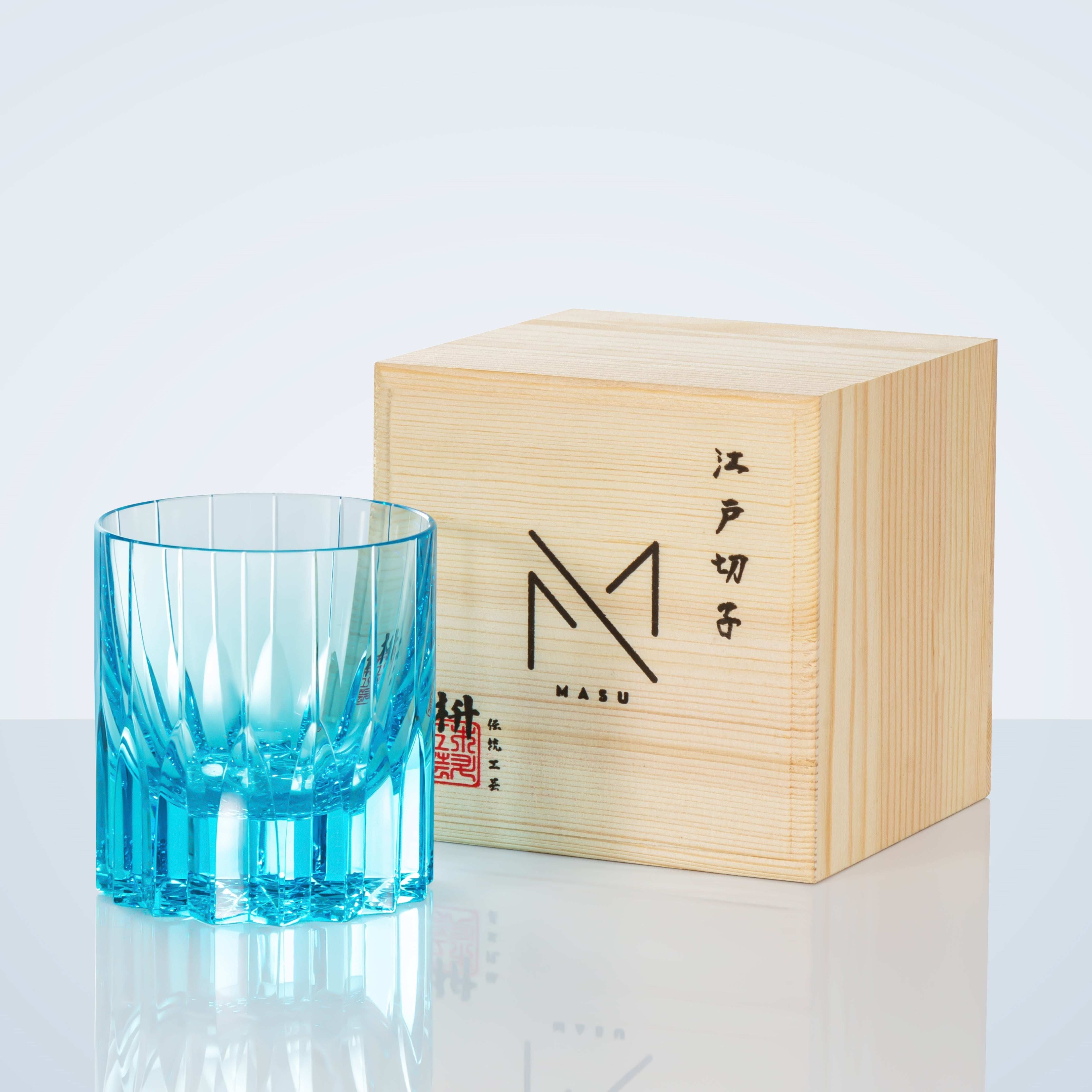 ClayWhispers Diamond Multi-Color Whisky Glasses With Wooden Box