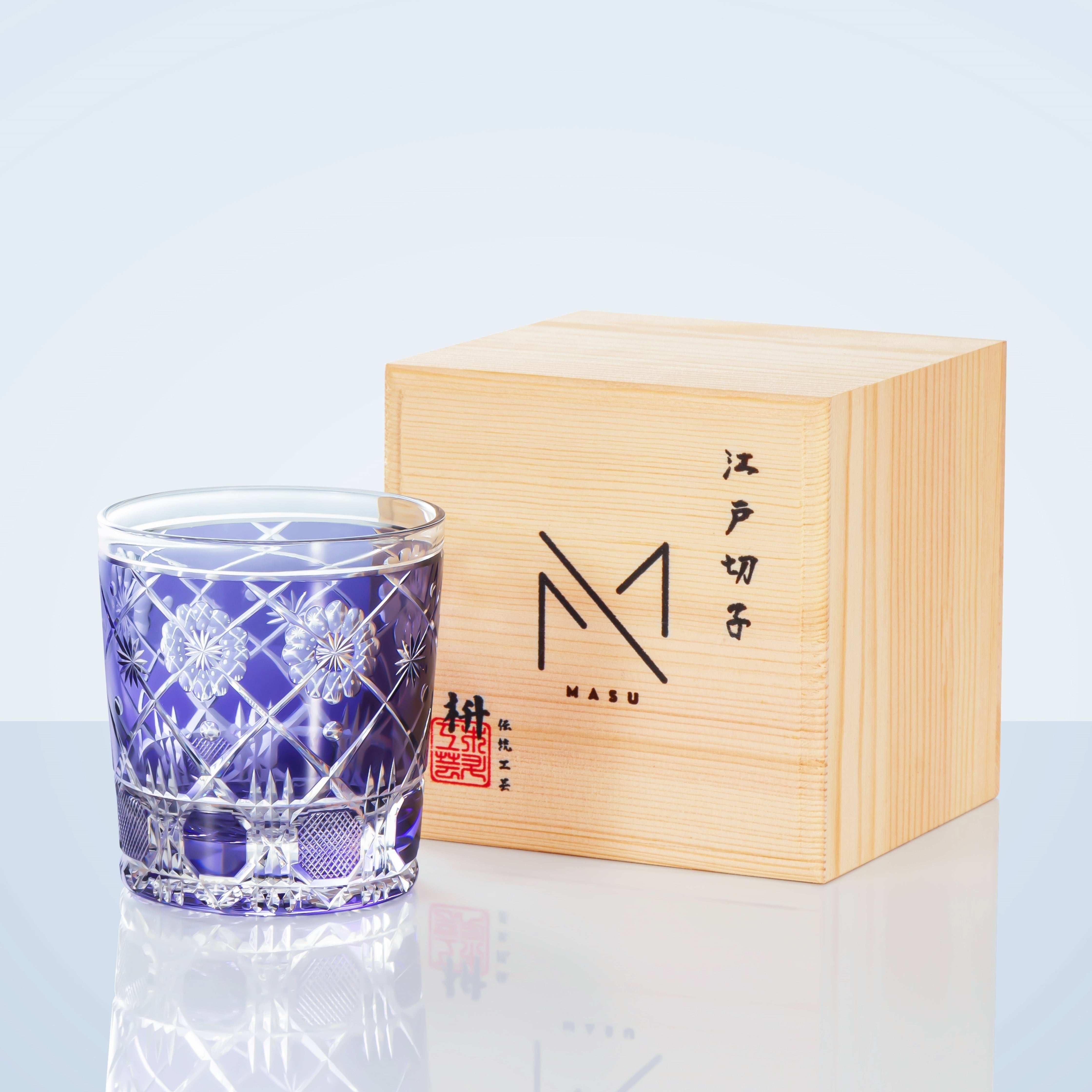ClayWhispers Handcrafted Violet Kohana Blossom Glass With Wooden Box