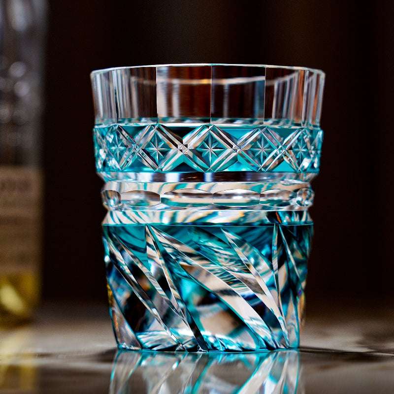 ClayWhispers Handcrafted Aozora Kaze Whisky Glass With Wooden Box