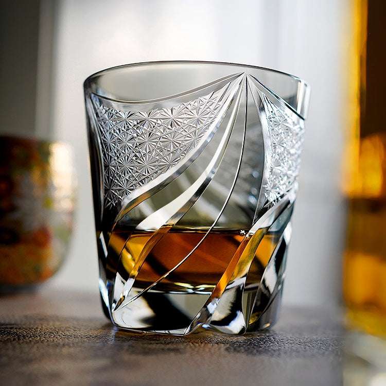 ClayWhispers Handcrafted Inkstone Flame Whisky Glass With Wooden Box