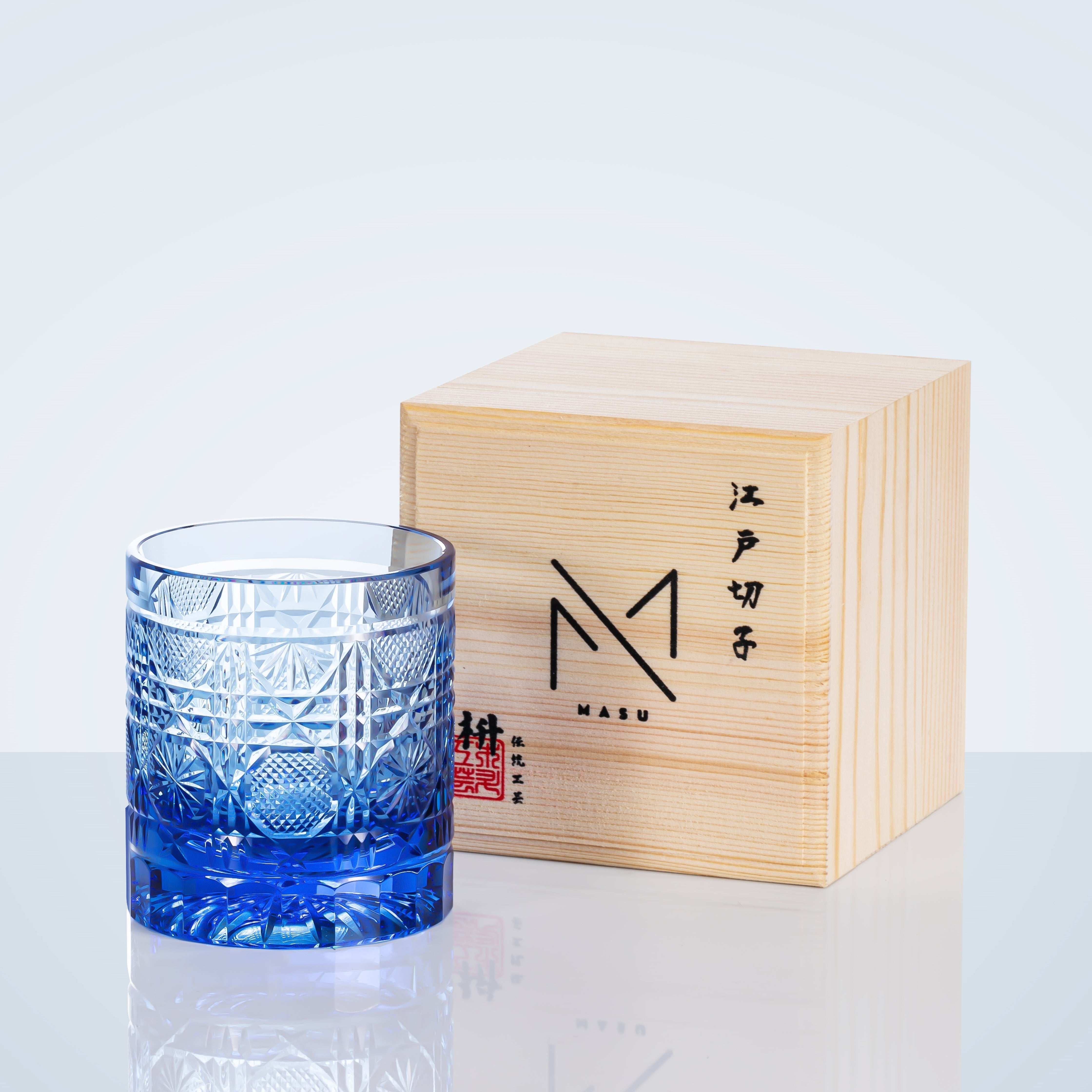 ClayWhispers Handcrafted Octagonal Chrysanthemum Whisky Glass With Wooden Box