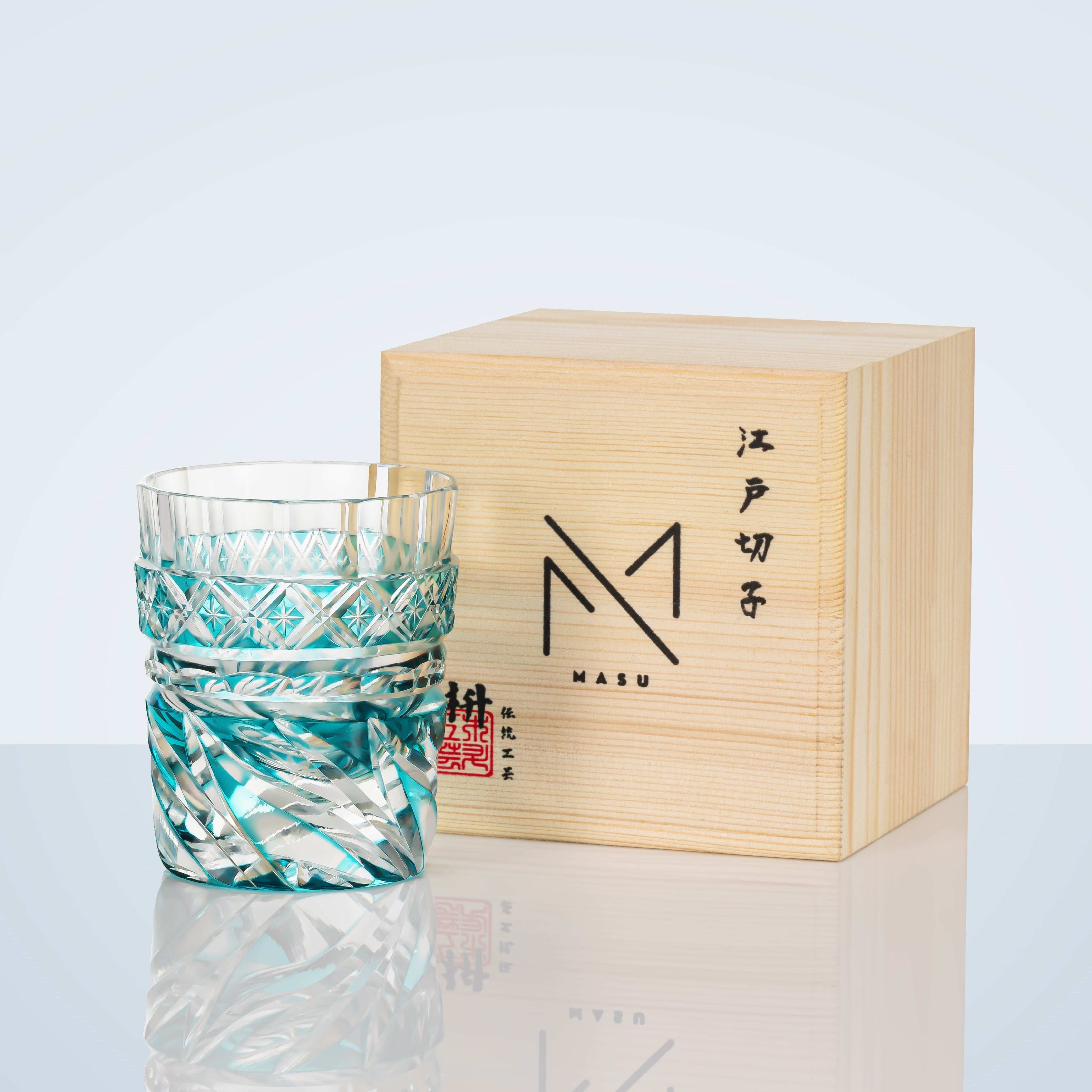 ClayWhispers Handcrafted Aozora Kaze Whisky Glass With Wooden Box