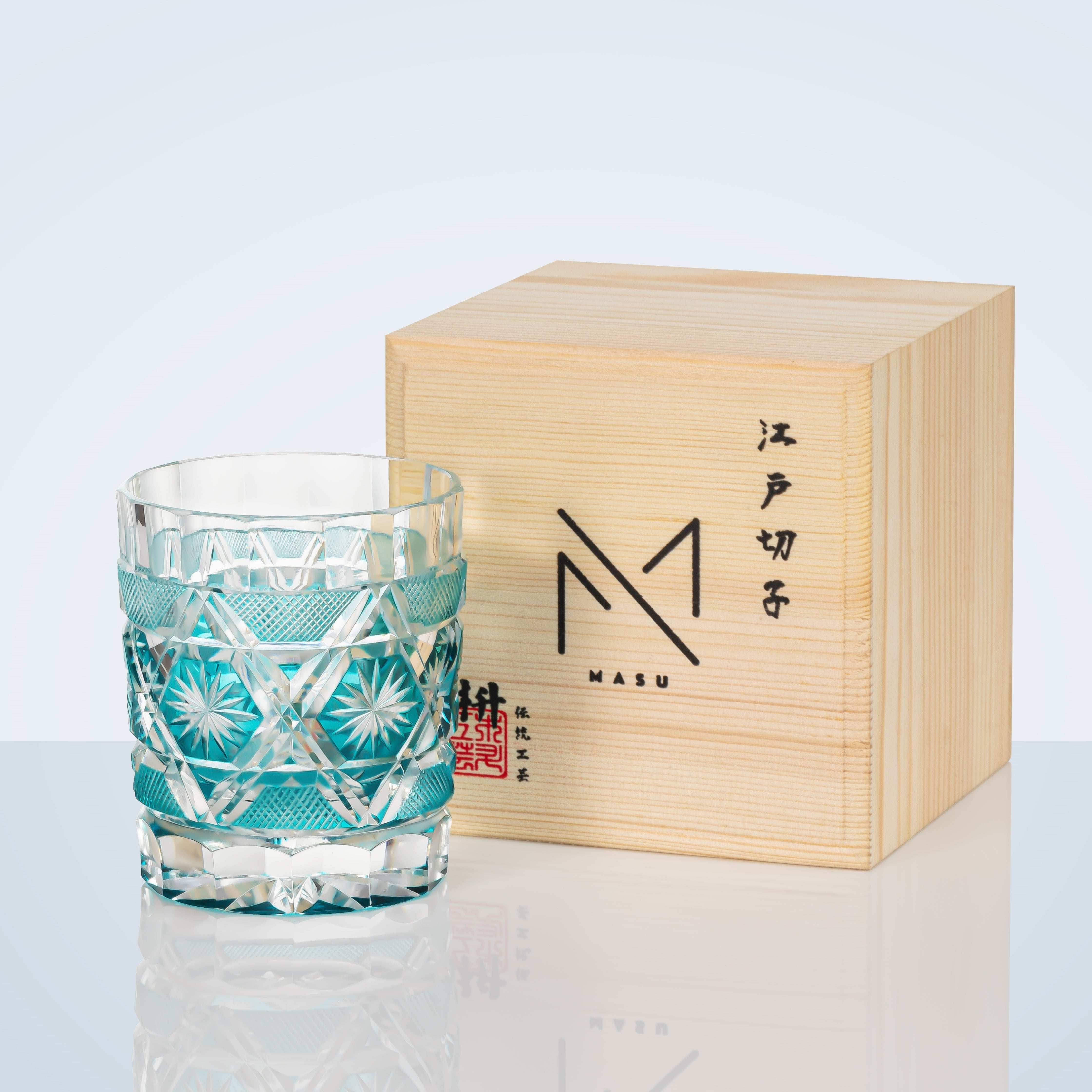ClayWhispers Handcrafted Kiku Suji Whisky Glass With Wooden Box