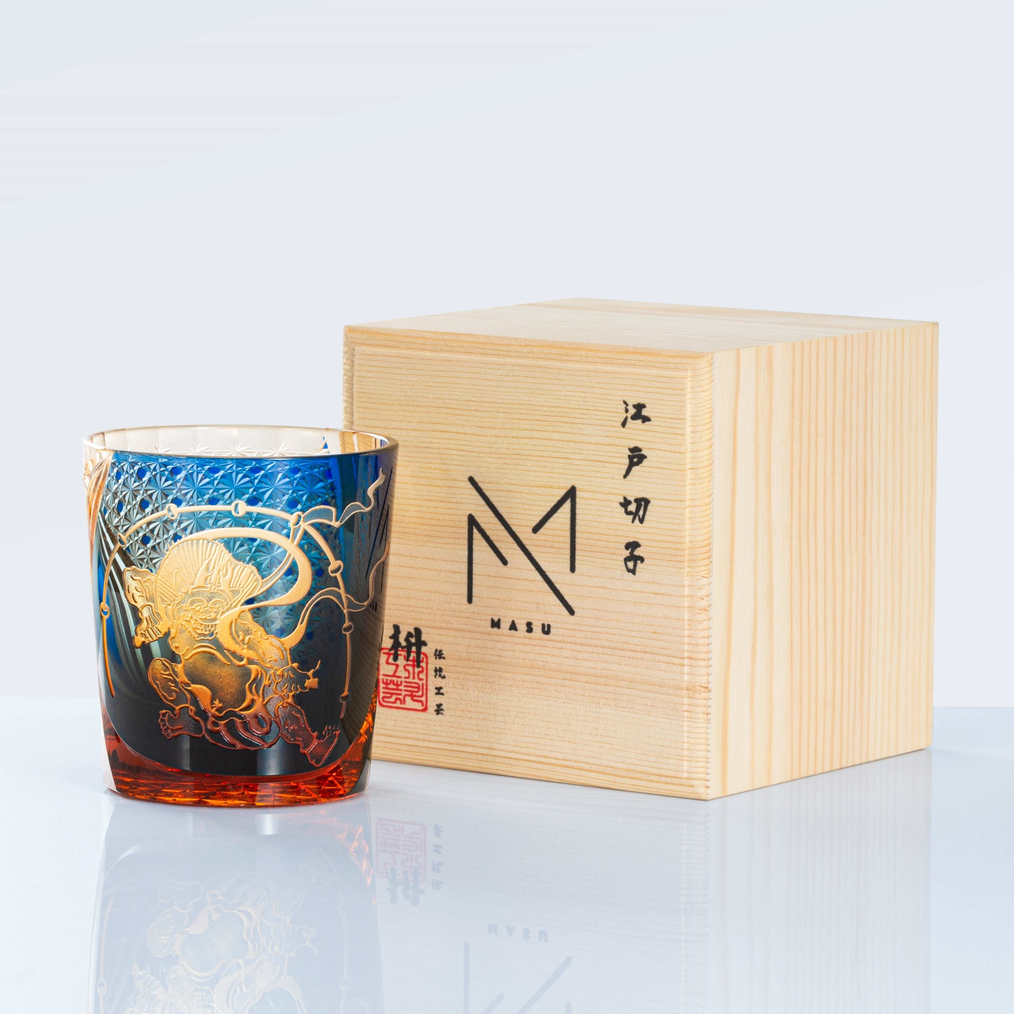ClayWhispers Handcrafted Raijin Whisky Glass With Wooden Box