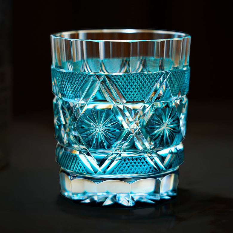 ClayWhispers Handcrafted Kiku Suji Whisky Glass With Wooden Box