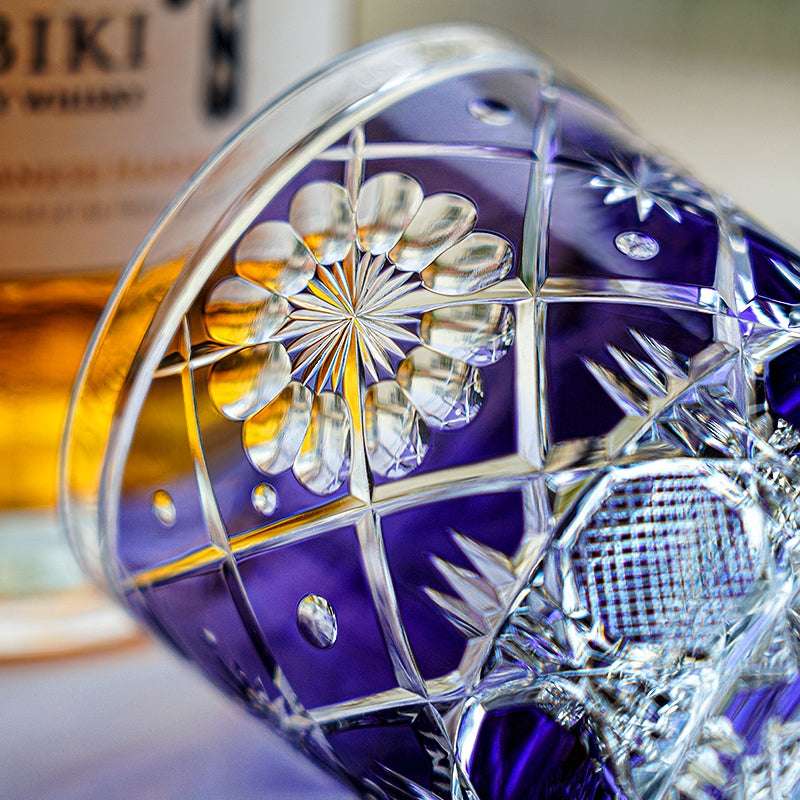 ClayWhispers Handcrafted Violet Kohana Blossom Glass With Wooden Box