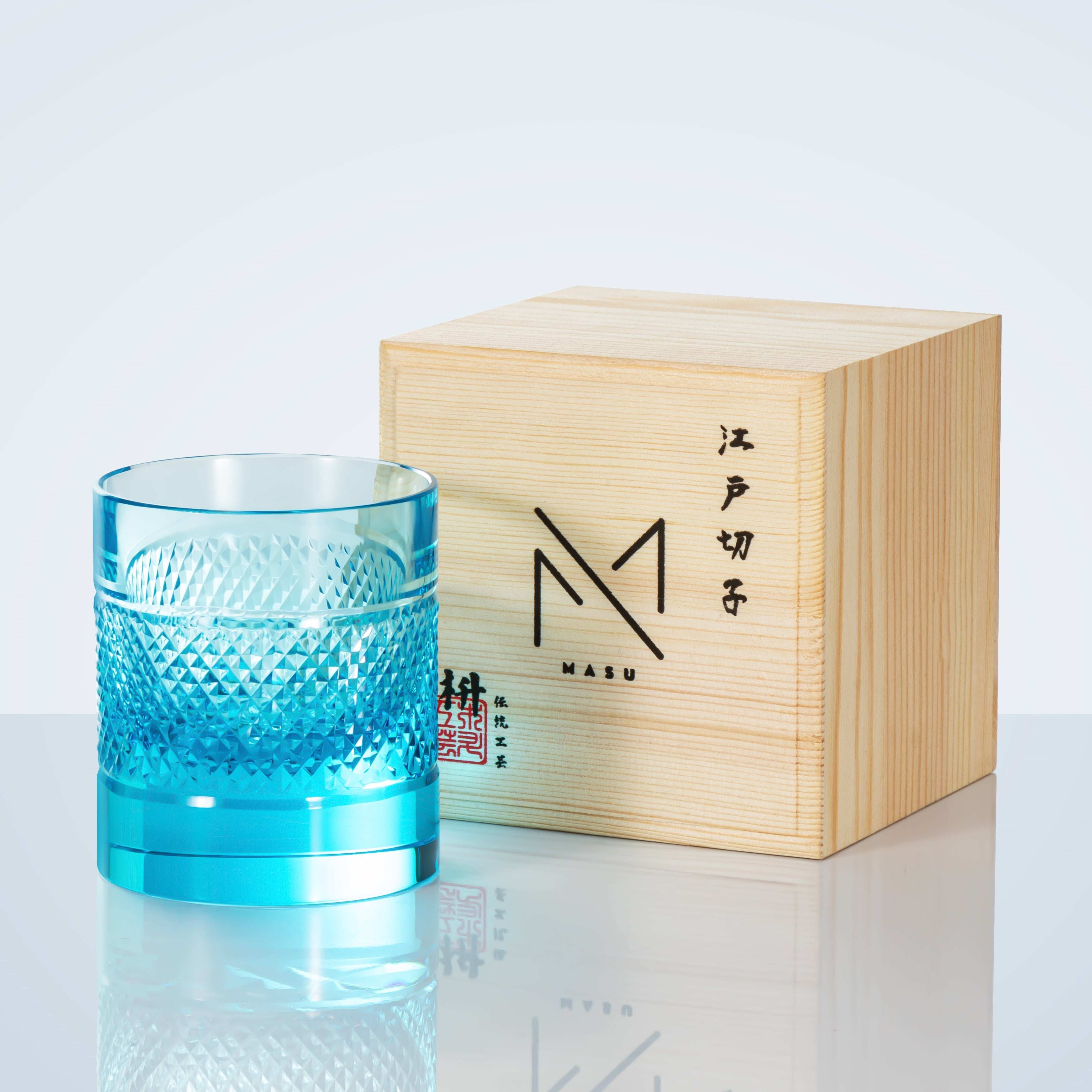 ClayWhispers Diamond Multi-Color Whisky Glasses With Wooden Box