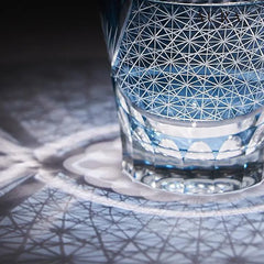 Edo Kiriko Red Chrysanthemum Whiskey Glass – Japanese Hand-Cut Crystal Old Fashioned Tumbler