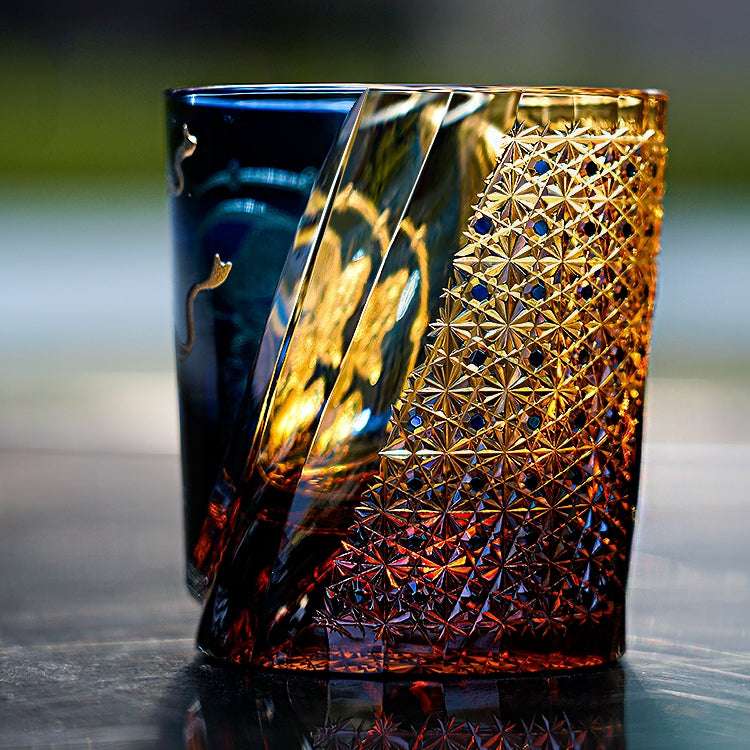 ClayWhispers Handcrafted Raijin Whisky Glass With Wooden Box