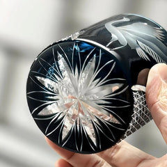 Edo Kiriko Handcrafted Soaring Crane Whisky Glass