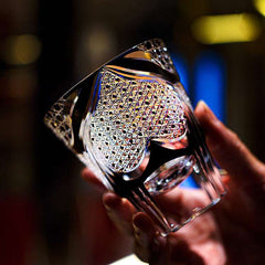 ClayWhispers Handcrafted Spade Serenity Whisky Glass With Wooden Box