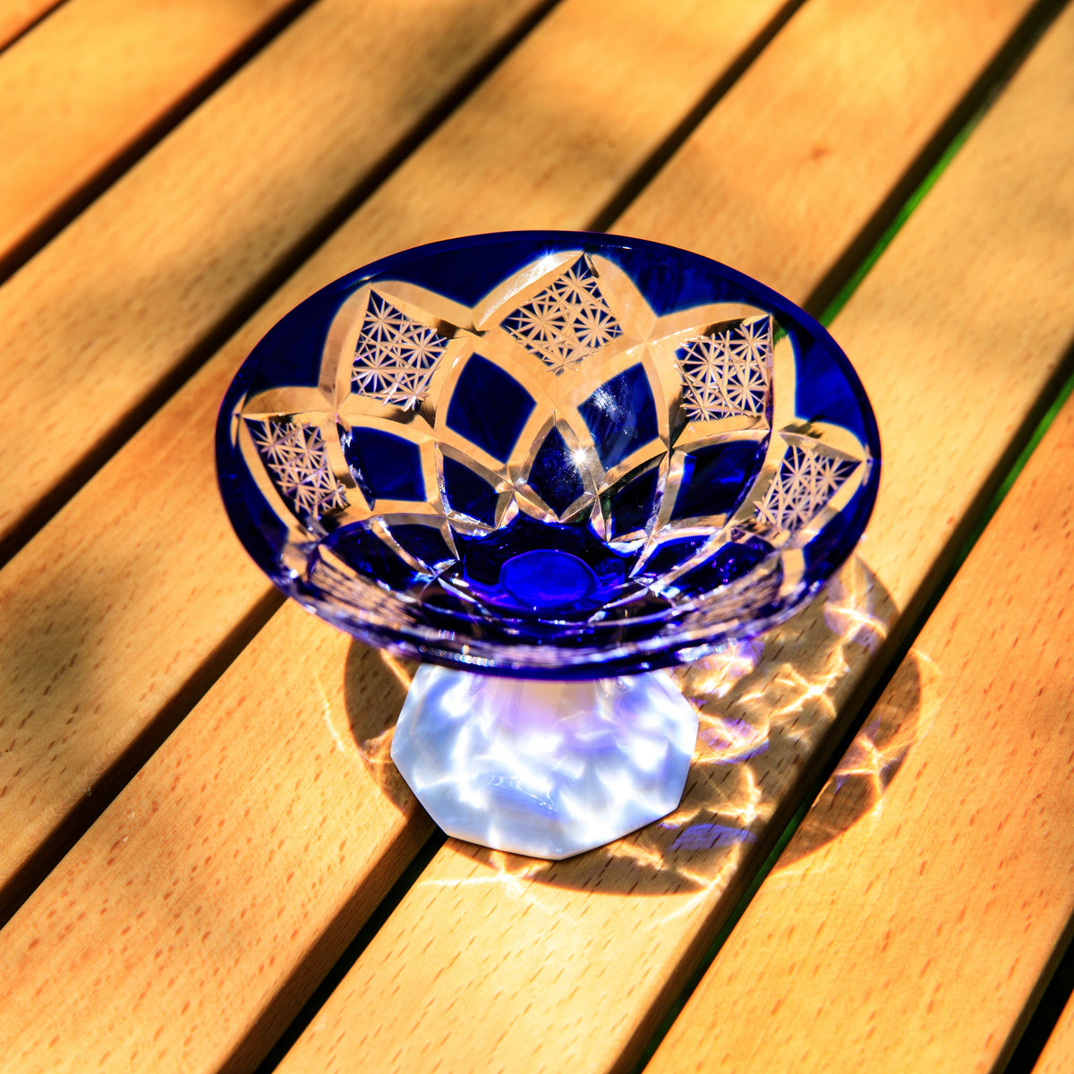 Edo Kiriko Handcrafted Kohaku Sake Glass Collection