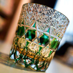 ClayWhispers Handcrafted Emerald Fluorite Whisky Glass With Wooden Box