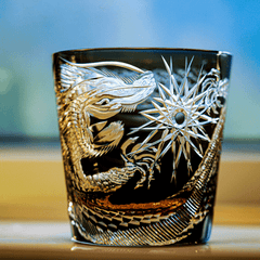 ClayWhispers Handcrafted Soaring Dragon Whisky Glass With Wooden Box