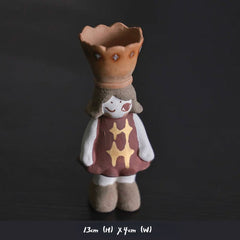 Handcrafted Ceramic Girl Figurine - Decorative Incense Holder, Cute Desk Decor & Aromatherapy Tea Pet for Home/Office