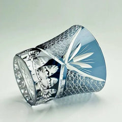 Edo Kiriko Red Chrysanthemum Whiskey Glass – Japanese Hand-Cut Crystal Old Fashioned Tumbler