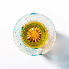 Edo Kiriko Ink Blue Cloud Whiskey Glass – Japanese Hand-Cut Crystal Tumbler