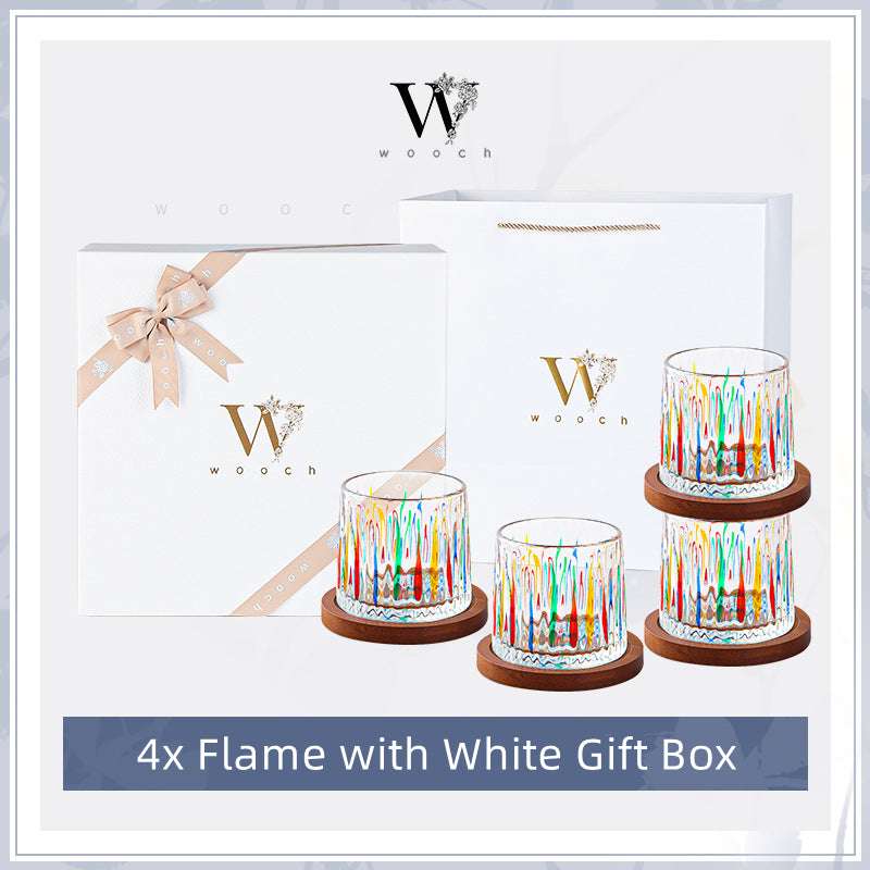 ClayWhispers Rotating Multi Color Stained Whisky Glass With Gift Box