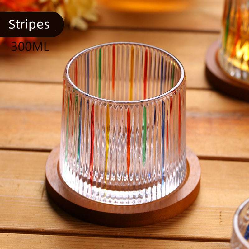 ClayWhispers Rotating Multi Color Stained Whisky Glass With Gift Box