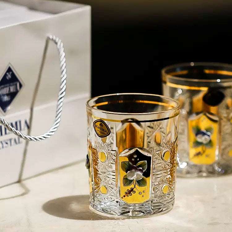 ClayWhispers Bohemia Enchanted Blossom Whisky Glasses Gift Set Of Two