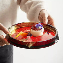 Toyo-Sasaki Handcrafted Gold Leaf Glass Plate Collection
