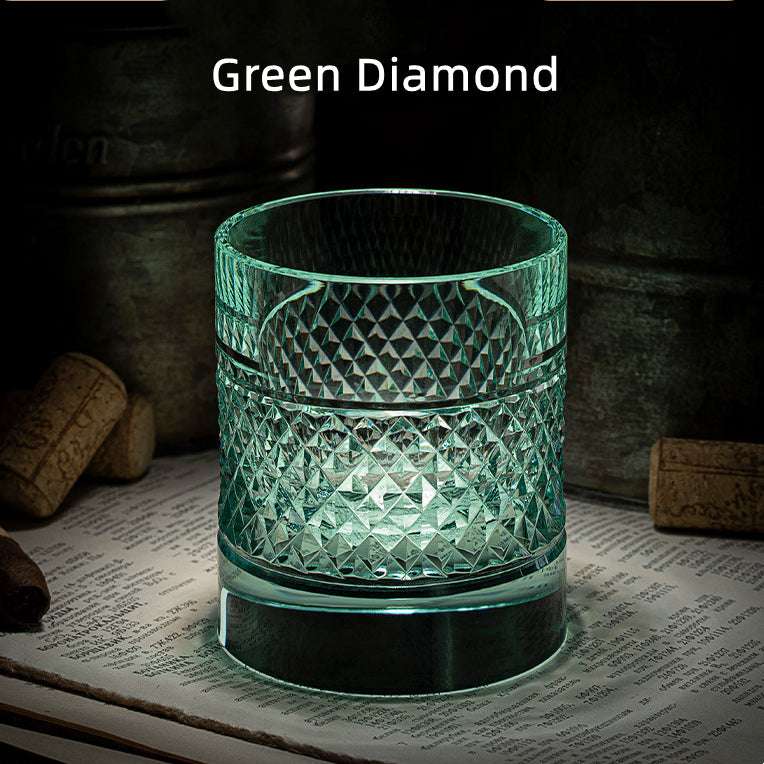 ClayWhispers Diamond Multi-Color Whisky Glasses With Wooden Box