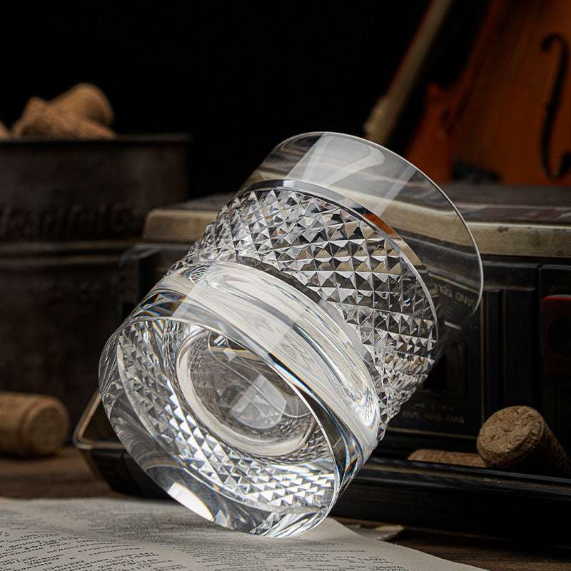 ClayWhispers Diamond Multi-Color Whisky Glasses With Wooden Box