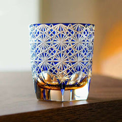 ClayWhispers Handcrafted Blue Amber Whisky Glass With Wooden Box