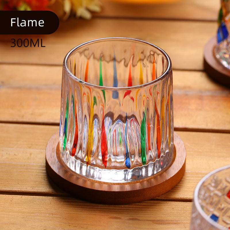 ClayWhispers Rotating Multi Color Stained Whisky Glass With Gift Box